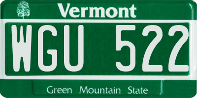 VT license plate WGU522