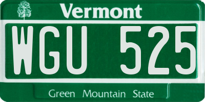VT license plate WGU525