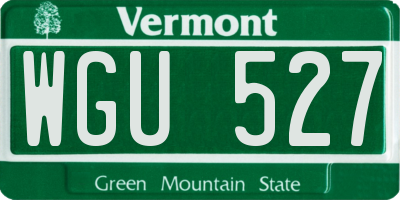 VT license plate WGU527