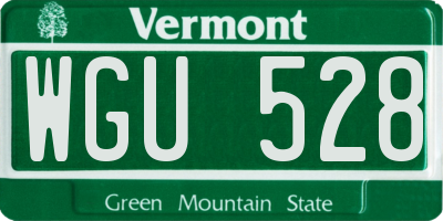 VT license plate WGU528