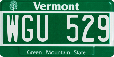 VT license plate WGU529