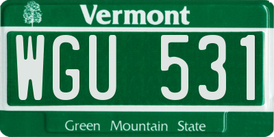 VT license plate WGU531