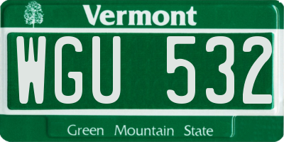VT license plate WGU532