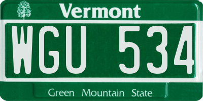 VT license plate WGU534