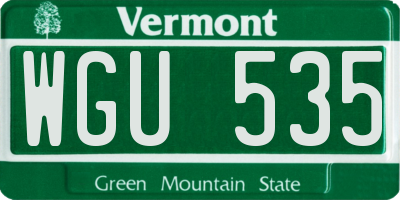 VT license plate WGU535