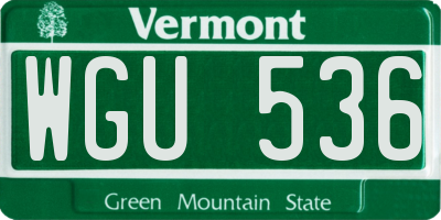 VT license plate WGU536