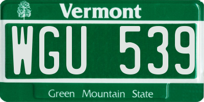 VT license plate WGU539