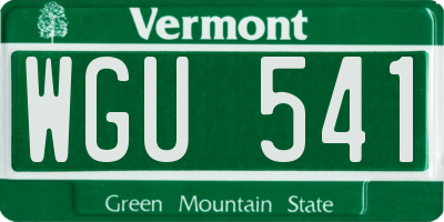 VT license plate WGU541