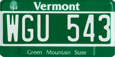 VT license plate WGU543