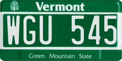 VT license plate WGU545