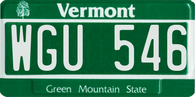 VT license plate WGU546