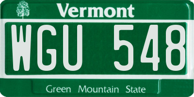 VT license plate WGU548