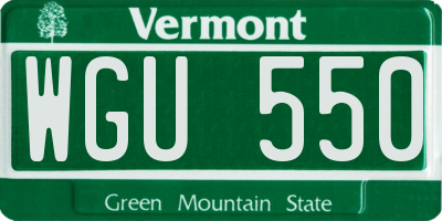 VT license plate WGU550