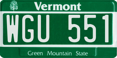 VT license plate WGU551