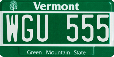 VT license plate WGU555
