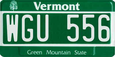 VT license plate WGU556
