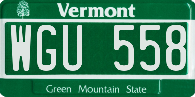 VT license plate WGU558