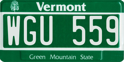VT license plate WGU559