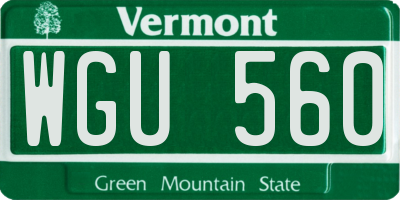 VT license plate WGU560