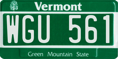 VT license plate WGU561