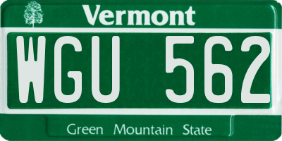 VT license plate WGU562