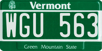 VT license plate WGU563
