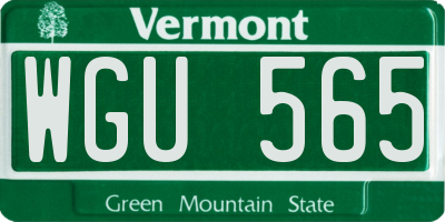 VT license plate WGU565