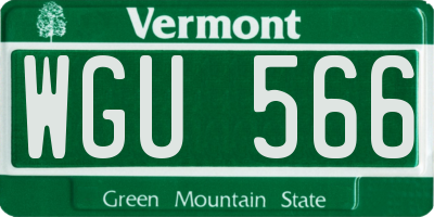 VT license plate WGU566