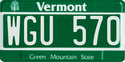 VT license plate WGU570
