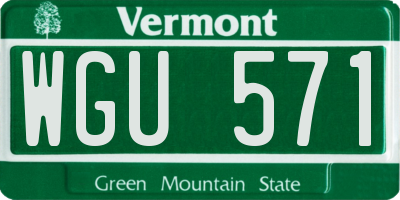 VT license plate WGU571