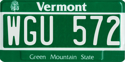 VT license plate WGU572