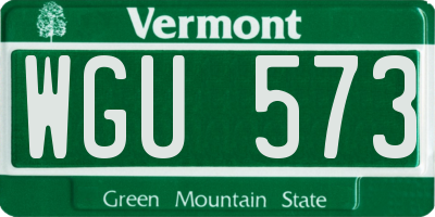 VT license plate WGU573
