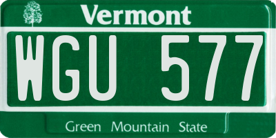 VT license plate WGU577