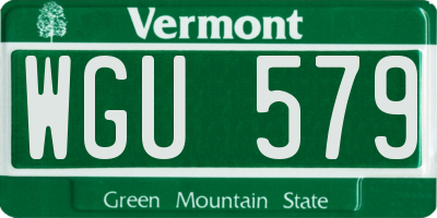VT license plate WGU579