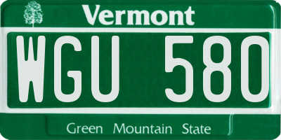 VT license plate WGU580