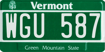VT license plate WGU587