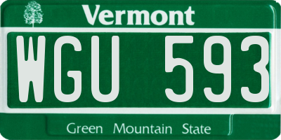VT license plate WGU593