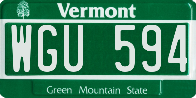 VT license plate WGU594