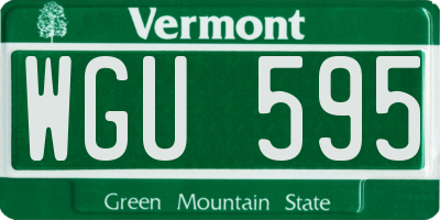 VT license plate WGU595