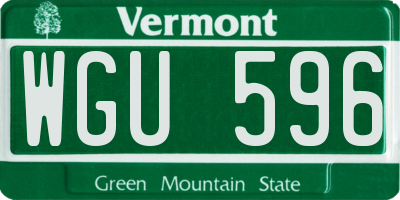VT license plate WGU596