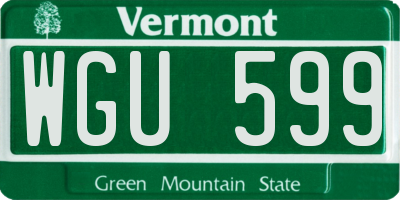 VT license plate WGU599