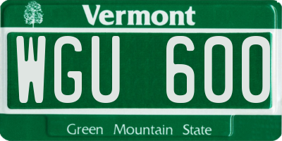 VT license plate WGU600