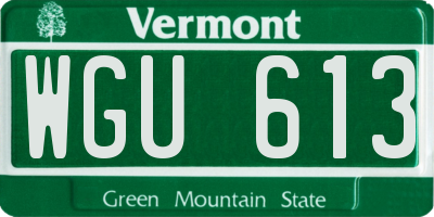 VT license plate WGU613