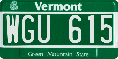 VT license plate WGU615