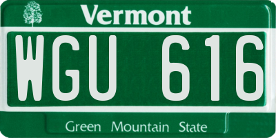 VT license plate WGU616