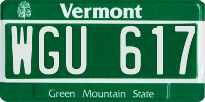 VT license plate WGU617