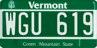 VT license plate WGU619