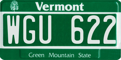 VT license plate WGU622