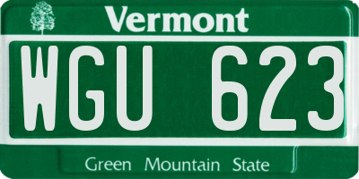 VT license plate WGU623