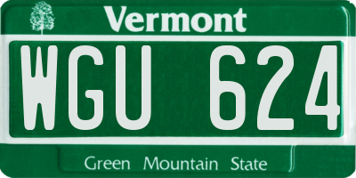 VT license plate WGU624